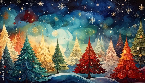 christmas tree in the night