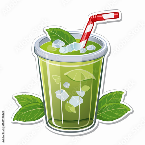 glass of iced green tea matcha