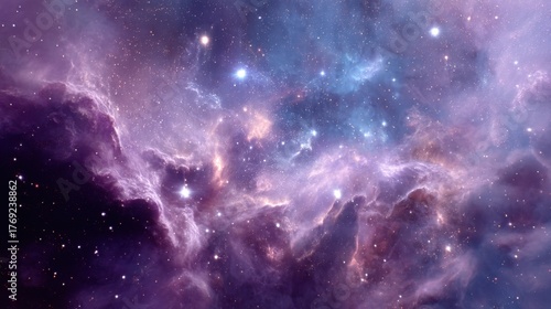 Wallpaper Mural Stunning Cosmic Nebula with Brilliant Stars and Colorful Gas Clouds Torontodigital.ca