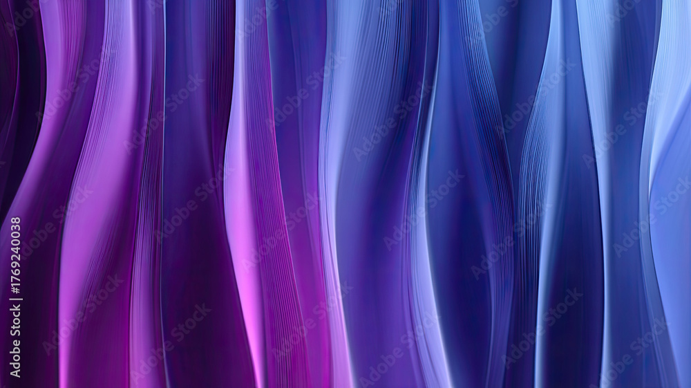 Obraz premium Softly flowing blue and purple silk provides a luxurious satin texture backdrop for a smooth, elegant fabric design