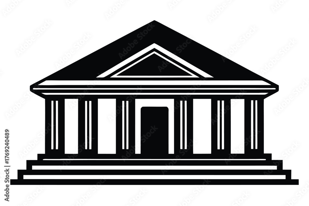 Fototapeta premium bank building vector icon silhouette