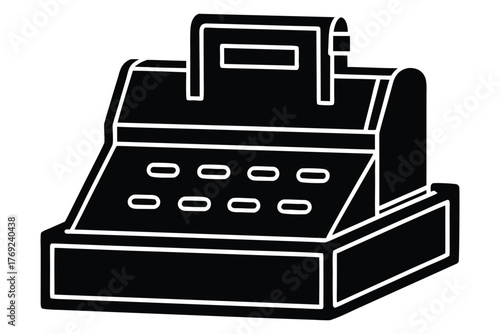 cash register vector icon silhouette