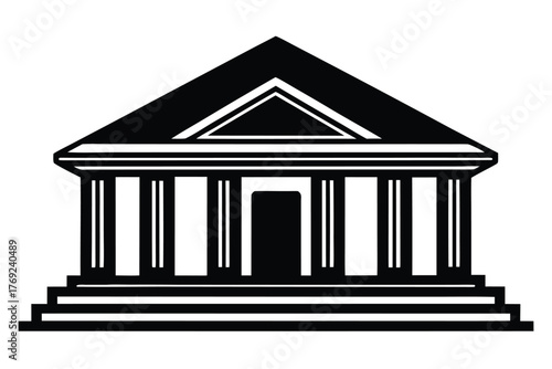 bank building vector icon silhouette