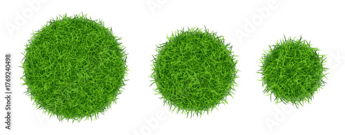 Round circle green grass isolated. Vector