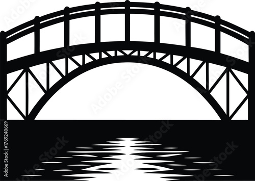 Arched Bridge Over Water Icon