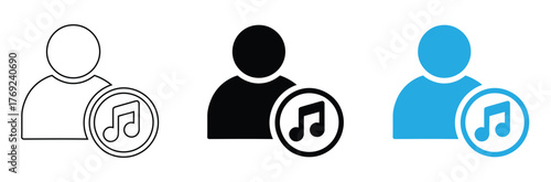 user glyph icon logo for website, application, printing, document, poster design, etc, Suitable for web Design,Logo,App,Podcast host avatar for music streaming services profile,editable stroke icons,