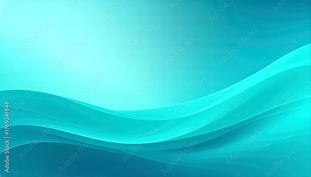 Fototapeta premium Abstract Turquoise Waves Background with Gradient.
