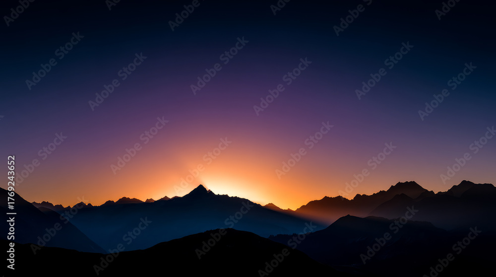 Fototapeta premium Mountain view above clouds flowers and blooming bushes at sunset sunbeams. Calm close-up beautiful landscape, screensaver background, Beautiful panorama. Summer vacation, holiday, amazing nature.