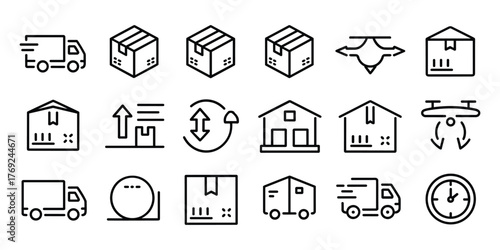 Logistics and delivery icons