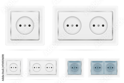 electrical socket outlet for indoor electricity vector illustration isolated object icons