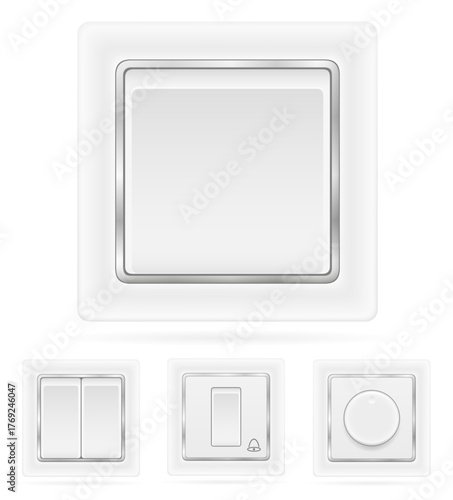 electrical switch outlet for indoor electricity vector illustration isolated object icons