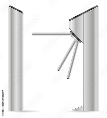 metal turnstile for checkpoints vector illustration isolated object icons