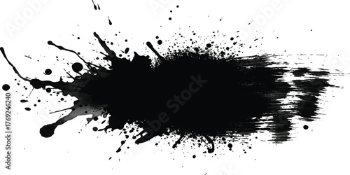 Wallpaper Mural Black ink splatter abstract grunge vector design element isolated on white background for backgrounds and textures Torontodigital.ca