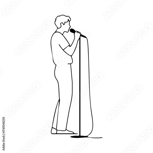 Singer performing live on stage with microphone, symbolizing passion, art, and creative expression.
