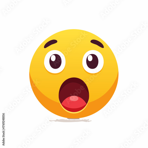 Surprised Yellow Emoji with Open Mouth - Expressive Digital Communication
