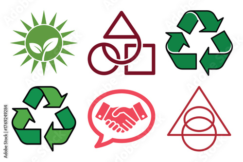 Collection of recycling and ecofriendly symbols