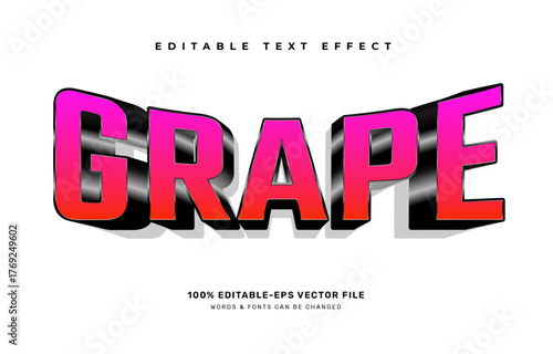 Grape editable text effect template