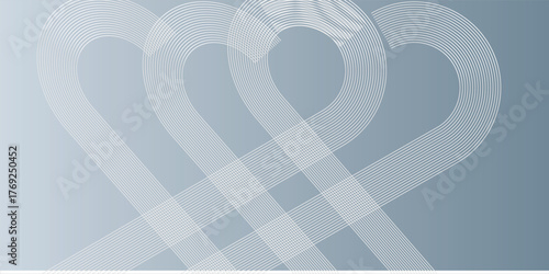 Abstract hexagon lines on gray background. Geometric stripe line art design for poster, brochure, cover, website, banner.