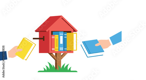 Sharing literature through community book exchange houses promoting literacy and connection