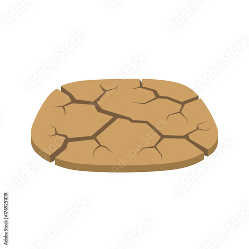 Stylized Cracked Dry Earth Illustration Representing Drought, Arid Soil, and Barren Ground Conditions