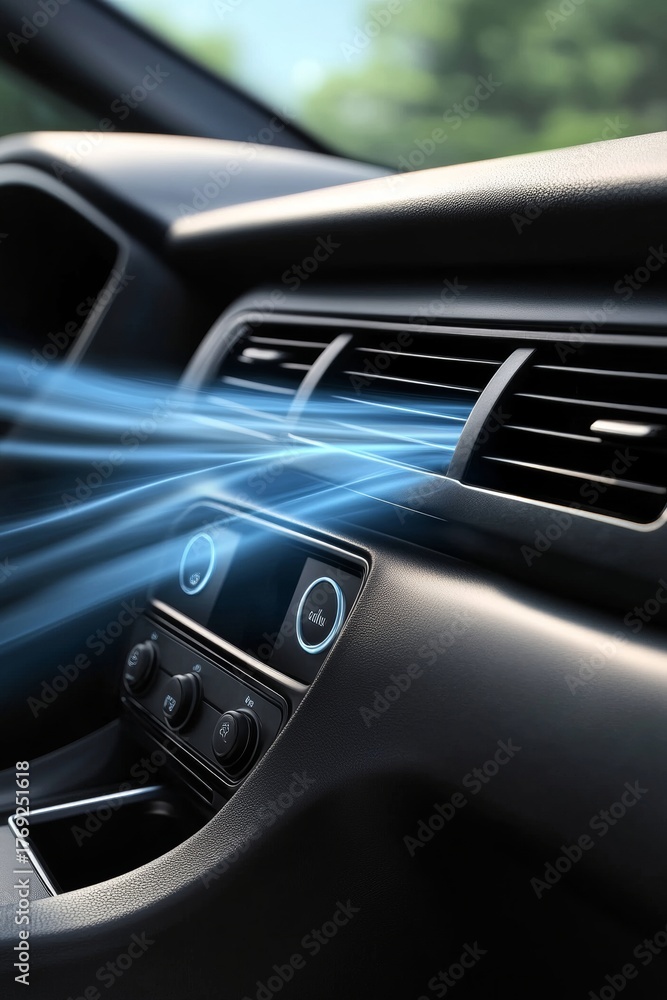 Naklejka premium Innovative Automotive Climate Control System Enhancing Comfort and Air Quality in Vehicles