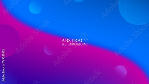 Vibrant abstract background with a smooth color blend of blue, magenta, and purple, featuring floating transparent geometric circle shapes