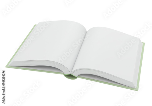 Isolated open book with blank pages, an invitation to write, draw, or document ideas