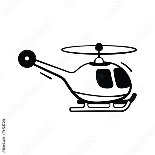 Trendy hand drawn style icon of helicopter, ready to use vector