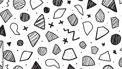 Black & White Geometric Doodle Pattern

Abstract Retro Shapes Seamless Design

Monochrome Minimalist Geometry Background