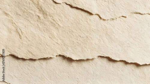 torn parchment paper texture with rough fibers and jagged edges Concept Torn parchment texture, Jagged edges, Rough fiber detail, Vintage paper look, Distressed paper texture