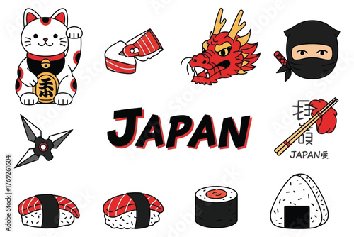 "Playful Japanese Culture Icons and Illustrations".