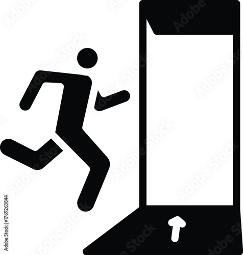 emergency exit in bold style