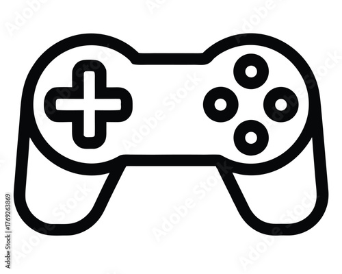 Minimalist game controller vector illustration for game design and technology themes