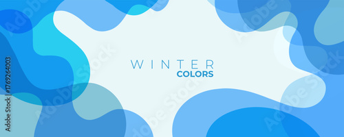 Winter theme abstract background. Blue colored gradient waves for Winter season creative graphic design. Vector illustration.
