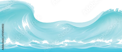 Stylized ocean wave illustration a vector design with light blue tones perfect for backgrounds and graphic design projects
