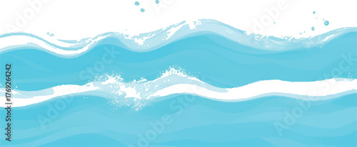 Illustration of ocean waves with white foam a vector design for backgrounds banners and summer themes