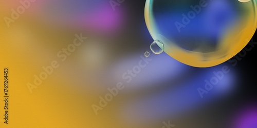 Abstract colorful swirls and bubbles with light refractions and textures