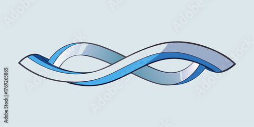 Abstract Infinity Symbol Ribbon With Blue Tones Keywords: infinity symbol, ribbon, abstract