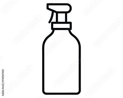 Spray bottle illustration outline for cleaning and disinfection purposes graphic