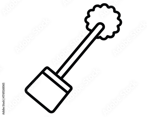 Toilet brush icon isolated on white background vector outline design