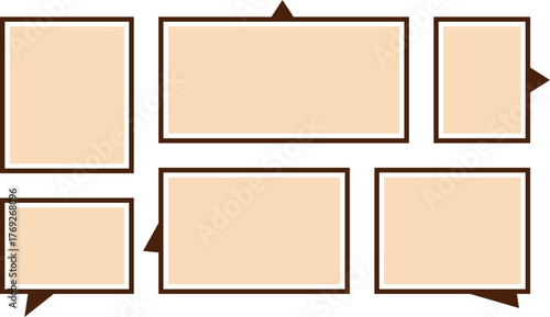Collection of blank speech bubbles and text boxes