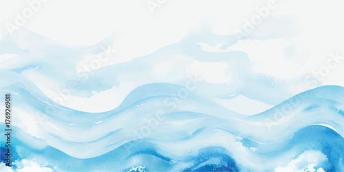 Abstract watercolor waves background blue gradient texture perfect for summer designs and creative projects