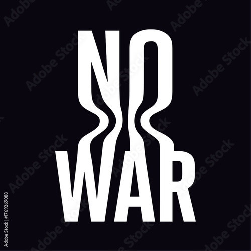 Say no to way, No war, Typography icon logo flat vector design