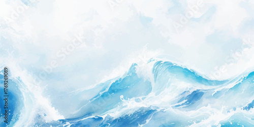 Dynamic ocean waves with white foam an illustration of sea power ideal for backgrounds and creative projects