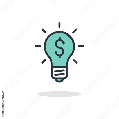 Business idea, Creative thinking icon logo flat vector design