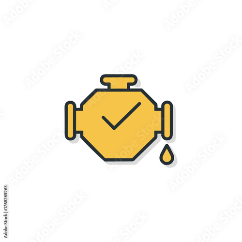 Engine oil warning icon logo flat vector design