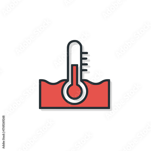 Temperature icon logo flat vector design