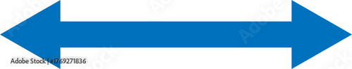 Blue double ended arrow symbol pointing left and right