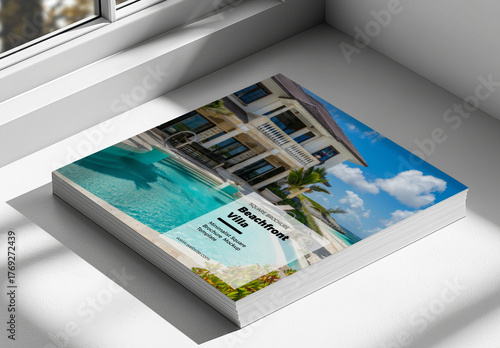 Square Brochure Cover Mockup Template