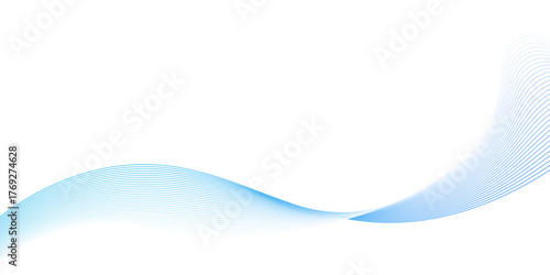Blue wave lines on white background.abstract blue lines pattern or wavy stripes for business background, Curve wave seamless pattern. Line art striped graphic template,	